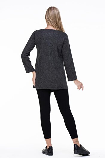 Eliş Şile Bezi Long Sleeve Adile Interlock Autumn And Winter Tunic Green Ysl