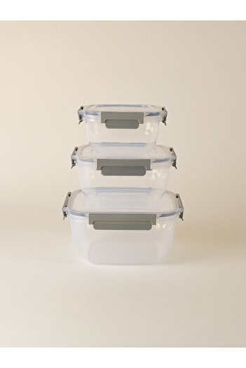Minihol Nesty 3-Piece Square Storage Container Gray