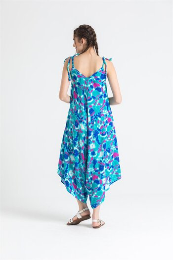 Eliş Şile Bezi Strappy Voile Selin Summer Jumpsuit Abstract Nile Green Syt Nlysl