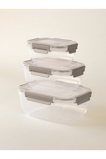 Minihol Nesty 3-Piece Rectangular Storage Container Gray
