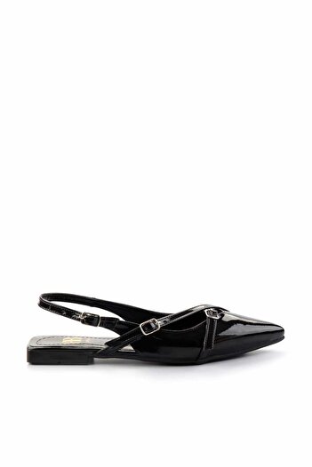 Bambi Black Patent Leather Women's Classic Heeled Shoes01473010508