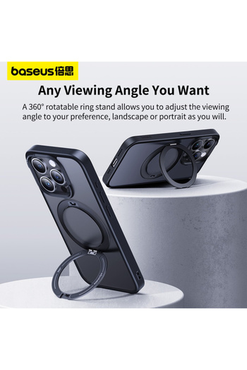 Baseus CyberLoop Series Magnetic Phone Case - for iPhone 15 Pro Max - Frosted Black