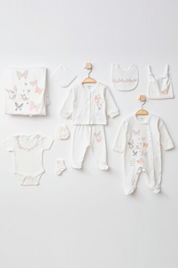 Aziz Bebe Baby Girl Butterfly Figured 10' Hospital Exit Set 0 Month - 3 Month