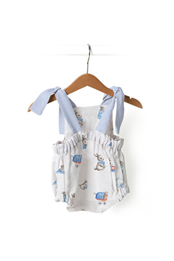 DEUX LAPINS %100 Pamuk Müslin Bebek Tulum - Bébé Lapin