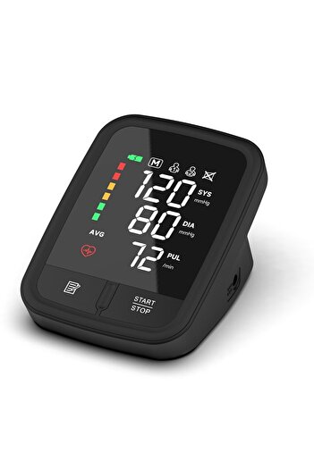 Choice1 black Voice Portable LED Upper Arm Blood Pressure Monitor Portable Rechargeable Digital Tonometer Sp