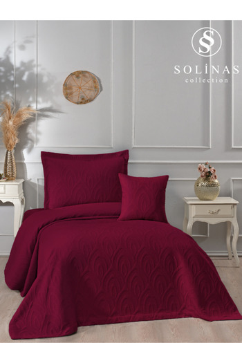 Solinas Collection Soldi Perla Bordo Tek Kişilik Yatak Örtüsü