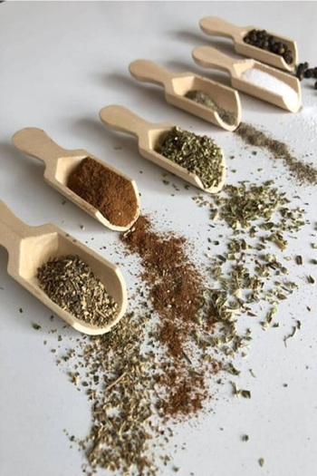LİZYA BABY Wooden 6 Pieces Bamboo Spice Spoon and Measuring Belt