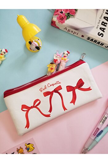 Sabrina Koza Anime Kawaii Cowboy Ribbon Bow Cute Sweet Faux Leather Makeup Bag Penholder Pencil Case