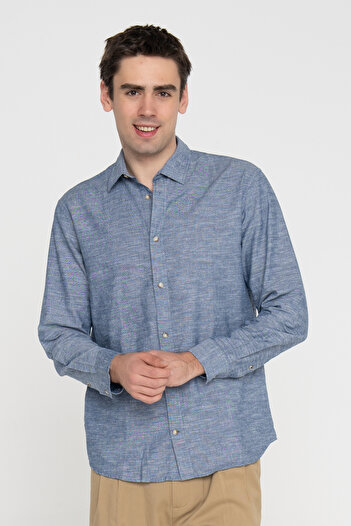 Jack & Jones Erkek Keten Karisimli Gömlek - Summer