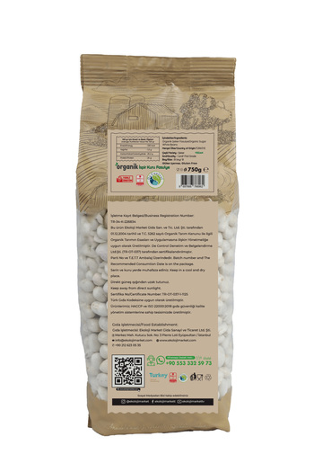 Ekoloji Market Organik Glutensiz Kuru Fasulye Şeker Ispir 750 gr