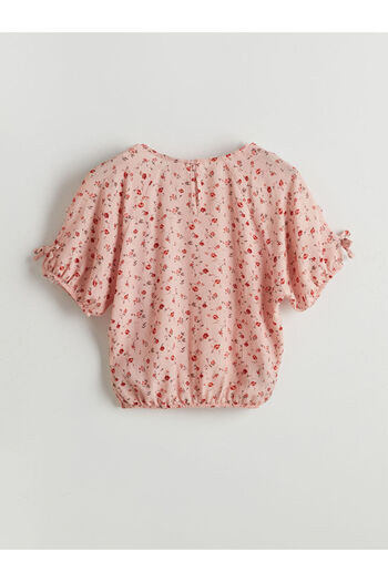 LC Waikiki Crew Neck Floral Girl's Crop Blouse