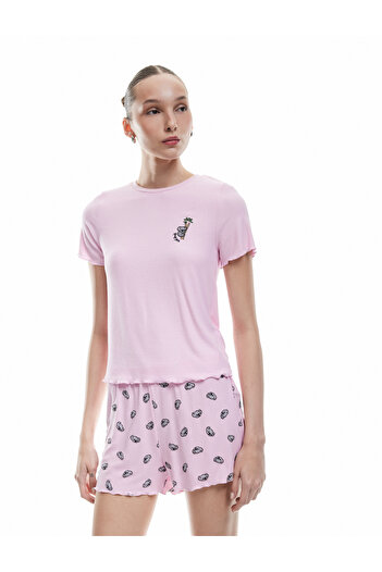 Koton Viskon Bisiklet Yaka Koala Baskılı Şortlu Pijama Takımı