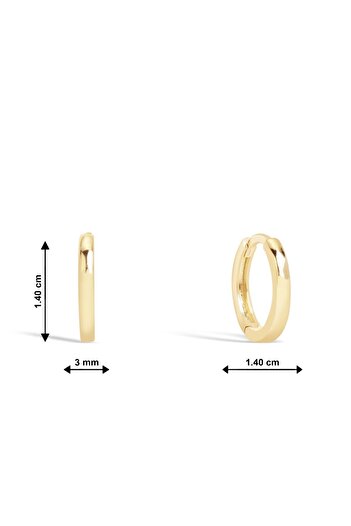 Diamond Line-Gülaylar 14 Ayar Sarı Altın Halka Küpe
