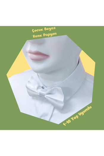 Algitsin O L A Children's White Bow Tie 1-10 Years.