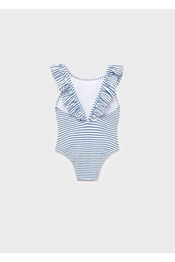 MANGO Baby Ruffle Striped Swimsuit