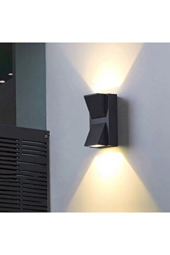 Cata 7 W Rodos İki Yönlü Dekoratif Kare Duvar Aplik - Gün Işığı (3000K) - Siyah - IP44 - CT-7065