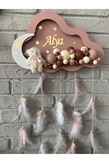 NeşeliAtölyem Ledli Bulut Bubble Bebek kapı süsü