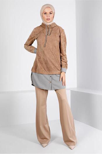 Alvina Buttoned Chenille Velvet Tunic 43438