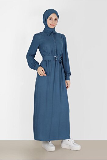 Alvina Shirt Collar and Belted Waist Dress - 42268-1
