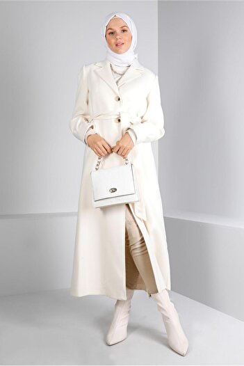 Alvina Buttoned Belted Coat 90345