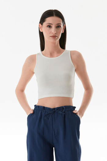 Fulla Moda Basic Ribbed Halter Neck Modal Body