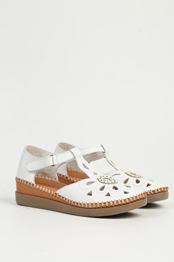 Pierre Cardin White Leather Women's Heeled Shoes Pc-54518