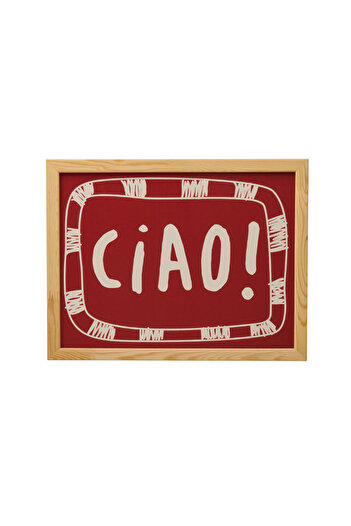 Evidea Deco Ciao Duvar Panosu - Kırmızı - 30x40 cm