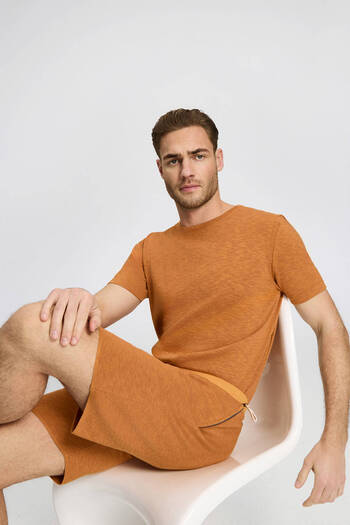Hemington Pure Cotton Orange Knitwear Shorts