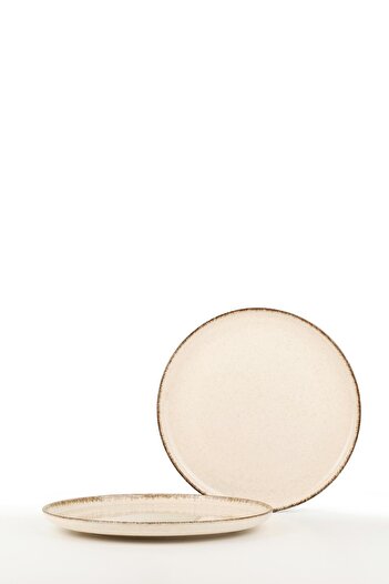 Kütahya Porselen Modern 2 Piece 27 cm Flat Plate Cinnamon (with Emblem)