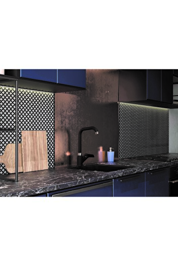 GS Rubinetterie Deck Mounted Single Lever Kitchen Sink Faucet Black Chrome