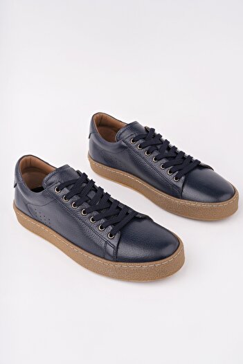 MUGGO Craw Thick Sole Lace-Up Genuine Leather Men's Daily Casual Sneaker