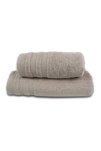 Class Home Collection Set of 2 highly absorbent towels, 100% Jacquard Cotton, 500 gsm, 50x100cm + 70x140cm, Audo, Dune