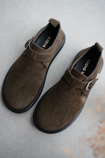 selinshoes Дамски мокасини Frex от естествена кожа с овална катарама и детайли - КАКИ