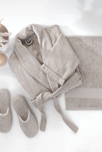 Yataş Essentials 3-Piece Bathroom Set |   Slippers (36-38) - Beige