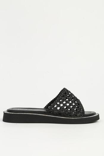 Pierre Cardin Black Knitted Women's Slippers Pc-7507