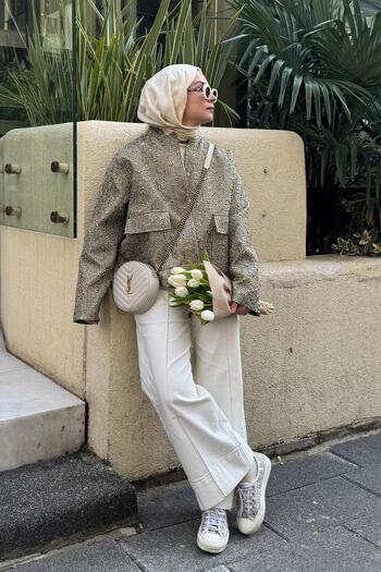 KADRİYE BAŞTÜRK Ecru Color Double Leg Jeans