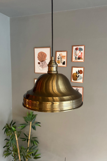 Bamyum Ulmete Eskitme Renk Lale Başlık Tekli Sarkıt Avize Salon Ofis Restoran Avizeleri Vintage Tasarım