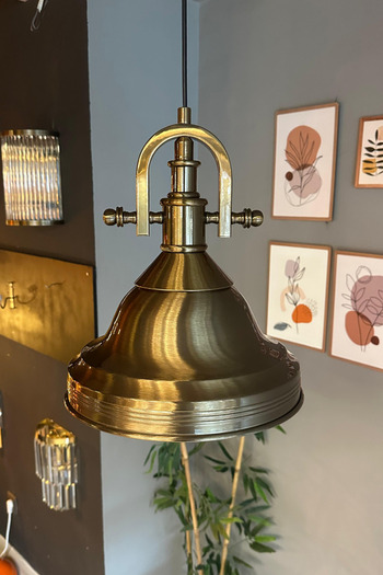 Bamyum Ulmete Gemici Eskitme Başlık Tekli Sarkıt Avize Salon Ofis Otel Restoran Avizeleri Vintage Tasarım
