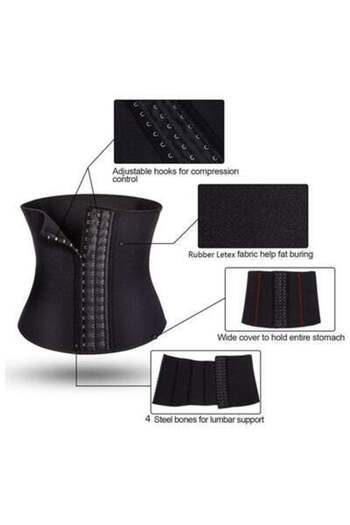 HALAMODO Sport Waist Trainer, Weight Loss Waist Cincher, Body Shaper with Adjustable Closure and Support Bar,