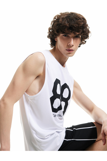 Koton Printed Crew Neck Sleeveless Athlete's Tank Top