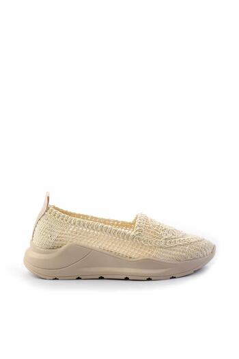 Bambi Beige Knitted Women's Ballerina Ballerina01792116016