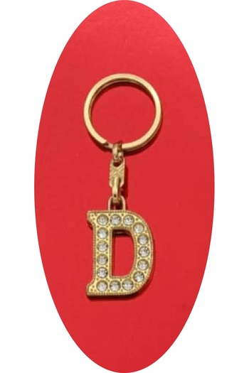 TAN EXPRESS Gold (Gold) Letter Stone 9X4X2.5 cm Metal Keychain 1 Piece