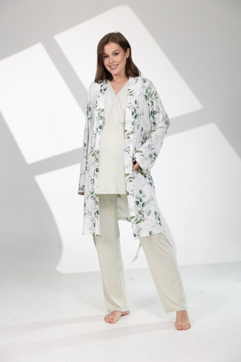 Rimel Homewear Σετ πιτζάμες εγκυμοσύνης με μοτίβο λουλουδιών με μαλακή υφή