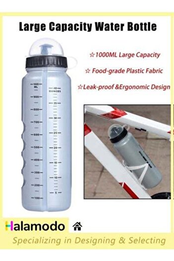 HALAMODO Water Bottle, 1L 32oz Sports Water Bottles, Motivational Large Water Bottle, BPA Free Tritan Plastic