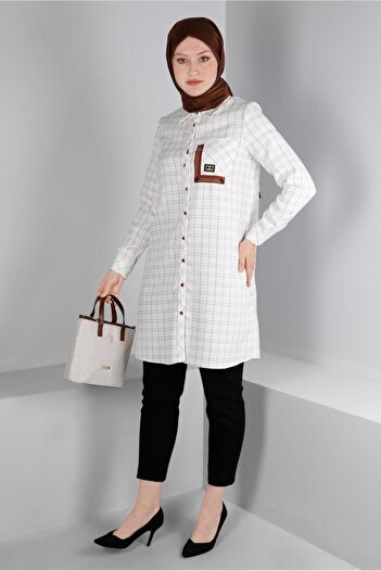 Alvina POCKET PLAID PATTERNED TUNIC 43455