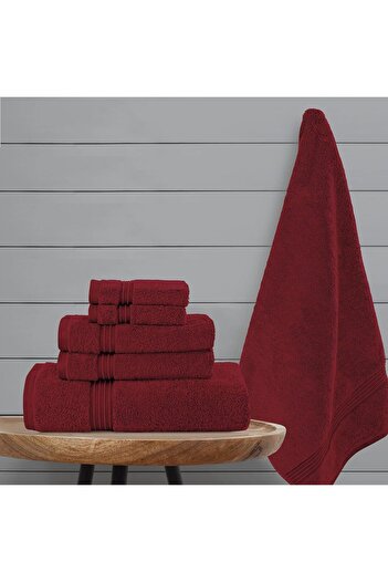 Comfy 550 GSM Set of 6 100% Cotton Towel Set - Burgandy