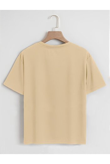 SOFTWAY Unisex οργανικό oversized Are You Ok Honey με εκτύπωση basic t-shirt - Μπεζ