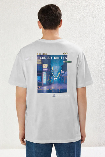 Trendyol Collection Oversize Gray Crew Neck Game over Printed T-Shirt - Tmnss23Ts00247