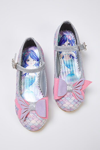 TRENDYOL SHOES Lilac Mermaid Stone Buckle Detailed Silvery Mary Jane Girls' Babet Takss25Be00036 Shoes