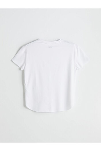 LC Waikiki Koor White Bicycle Collar Modal Blended Women's Sports T-Shirt